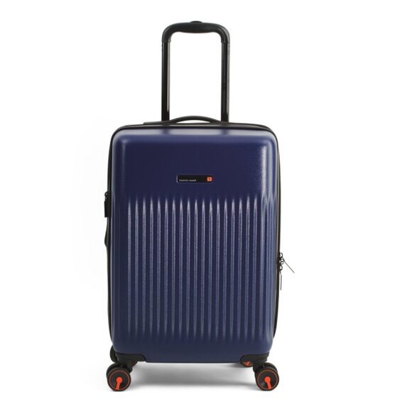 SHARPER IMAGE Navy 20in Divider Hardside Carry-on Spinner - Picture 1 of 2